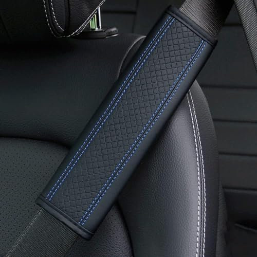 EviKoo Auto-Sicherheitsgurt-Abdeckung, kompatibel mit Seat FR Cupra Ibiza Leon Alhambra, Sicherheitsgurt-Polster-Abdeckung, 2 Packungen,A-Black Blue