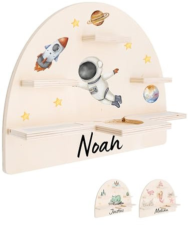 Bärenfreunde® - Personalisiertes Tonie Regal für Kinderzimmer - Magnetisches Toniebox Regal für Toniebox & Figuren mit abgerundeten Ecken & Kanten (Astronaut)