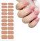 20pcs Semi Cured Gel Nail Strips Solid Color Self-Adhesive Gel Nail Wraps Long-Lasting Waterproof Gel Nail Polish Stickers Nude Gel Nail Art Stickers, Includes 2 Prep Pads, Nail File & Wooden Stick