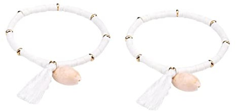 SAFIGLE 2stücke Bohemian Stil Ethnisches Schmuck Armband Mit Quasten Für Damen Bunte Soft Beads Handgelenk Accessoire Für Partys Und Alltag