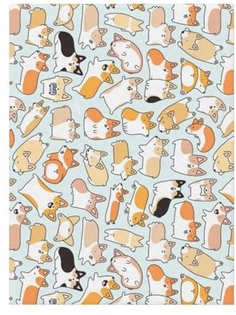 GSGCSBYMLG Corgi Flanelldecke mit Hundemotiv, flauschig, weich