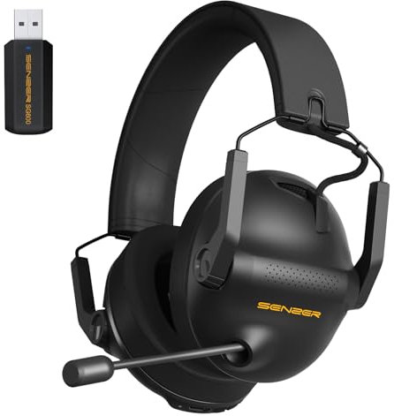 SENZER SG600 Cuffie Gaming Wireles,Cuffie Wireless con Microfono,Suono Surround 7.1, Microfono con Cancellazione Del Rumore,Wireless da 2,4 GHz e Bluetooth 5.3,Cuffie PS5 PS4 PC (non per Xbox)