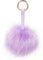 S.ROMZA Porte-clés à pompons en fausse fourrure artificielle - Porte-clés moelleux en peluche pour sac à main, sac à dos, portefeuille, pendentif pour femme (Violet clair)