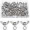 Lyeteung 50 Stücke M4 Flügelmutter, Edelstahl Wing Nut, Metrische Flügelmutter, mit 50 Stücke Unterlegscheiben, für Heimwerker DIY Tools, Elektronische Geräte Hardware