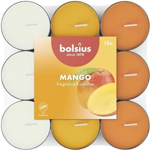 Bolsius - 18 Velas Votivas Perfumadas – Orquídea Rosa - Duración de Combustión de 3,5 Horas - Diámetro 38 mm - Extractos Naturales - Contiene Cera Vegetal - Sin Aceite de Palma