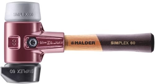 Simplex - Schonhammer, Gummikomposition, mit Standfuß/TPE-mid; mit Tempergussgehäuse und hochwertigem extra kurzen Holzstiel | D=60 mm/Stielausführung=extra kurz | 3023.262