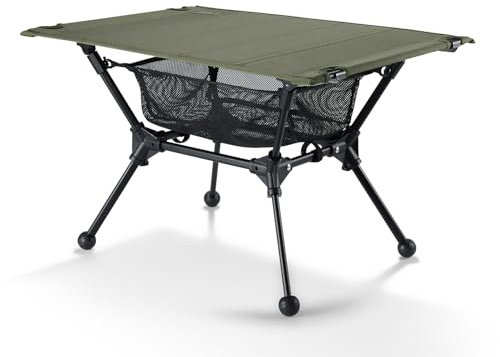 ONETIGRIS Dipper Camping Table, Lightweight Portable Folding Table with Mesh Storage Net, High/Low Options, Ideal for Camping, Hiking, Tailgating, Beach, Picnic, Travel, Backyard