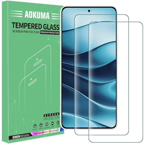 AOKUMA Protector de Pantalla para Xiaomi Redmi Note 14 4G / 5G, [2 Unidades] Cristal Templado para Redmi Note 14 Fácil Instalación, Vidrio templado 9H,Sin Burbujas, Alta Definicion,Anti-Arañazos