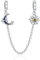 Amuefer Moon Sun Stars Shining Safety Chains Charms für Armbänder 925 Sterling Silber mit Cubic Zirkonia Anhänger für Halsketten Geburtstag Weihnachten Schmuck Geschenke für Frauen