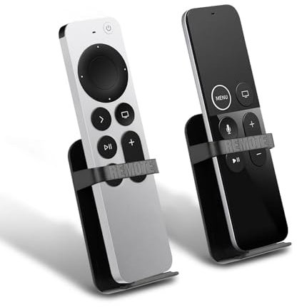 TV-Fernbedienungshalter, kompatibel mit Apple Siri Remote (3. Generation) und Apple TV-Fernbedienung 3. Generation, 4K-Fernbedienung 3. Generation, Anti-Verlust-Wandhalterung, Schwarz, 2 Stück
