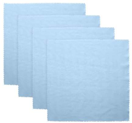 4 Stück Instrumenten Reinigungstuch 30x30cm, Instrumenten-Poliertuch, Silberputztuch für Gitarre Violine Klavier Blechbläser Trompete Saxophon Querflöte Flöte Tin Whistle(COLOR:Himmelblau)