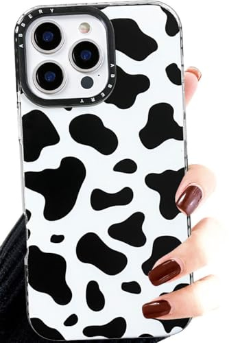 Efitoo for iPhone 16 Pro Max Case Cow Print Black and White Soft Silicone Cover for Girls & Women, Clear Aesthetic Design, Shockproof & Protective (for iPhone 16 Pro Max)