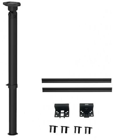 JINGSHIQIAOPL RV-Tischbein, Einziehbare Tischbeine, Höhenverstellbar, Faltbares Design, Silberfarben, Passend für Rechteckige Schreibtischplatten, für Wohnmobile, Yachten, Boote(Black,930mm/36.5in)