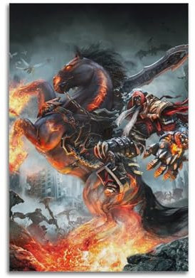 ZPAUEHFB Poster, Videospiel, Darksiders III, dekoratives Gemälde, Leinwand, Wandposter und Kunstdruck, modernes Familienschlafzimmer, Dekoration, Poster, 50 x 75 cm