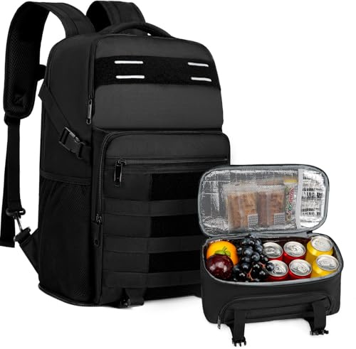RUCYEN Mochila de almuerzo, lonchera térmica para hombres y mujeres, Negro, 15.6, Clásico