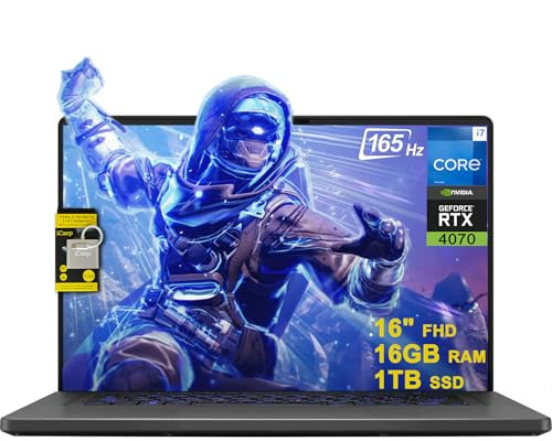 ASUS ROG Zephyrus G16 Gaming Laptop 16 FHD 165Hz Intel 10-core i7-13620H 16GB RAM 1TB SSD GeForce RTX4070 Backlit Thunderbolt IR Camera Win11 w/ICP Hub