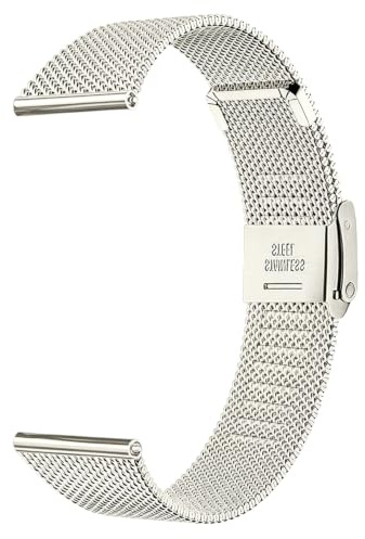 Aurrain Edelstahl Armband für 18mm 19mm 20mm 22mm | Metall Armband kompatibel Garmin/ID205L/Galaxy/Amazfit/Huawei/Coros Unisex