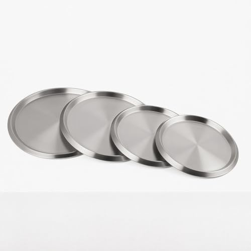 RSK Goods 4pcs Stainless Steel Hob Covers – Reusable Metal Oven Cooker Ring Protectors for Kitchen Stove – Heat-Resistant & Rustproof – Sleek Kitchen Surface Protector (Silver, Both Sizes)