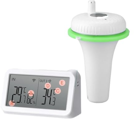 YVAAASIYC Thermomètre de Piscine avec Wi-FI, thermomètre de Piscine intérieur/extérieur, Moniteur de température numérique for piscines