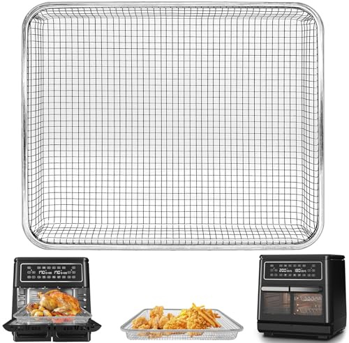 GWYXC Air Fryer Replacement Parts for Breville Halo Flexi Air Fryer,12''×10''×1.3'' Stainless Steel Air Fryer Wire Rack Accessories Mesh Tray Roasting Steamer Grill Racks Baking Tray，Dishwasher Safe