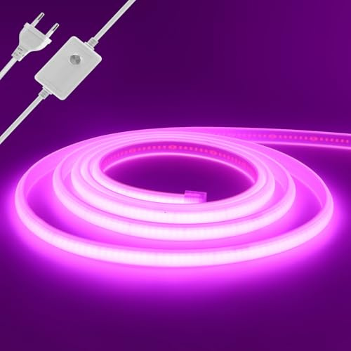 Wisada Dimmbar Neon Streifen 230V, COB LED Stripe 288LEDs/M Helligkeit Hohe Weihnachten COB LED Band für Wohnzimmer DIY LED Lichter(Lila，0.5M)