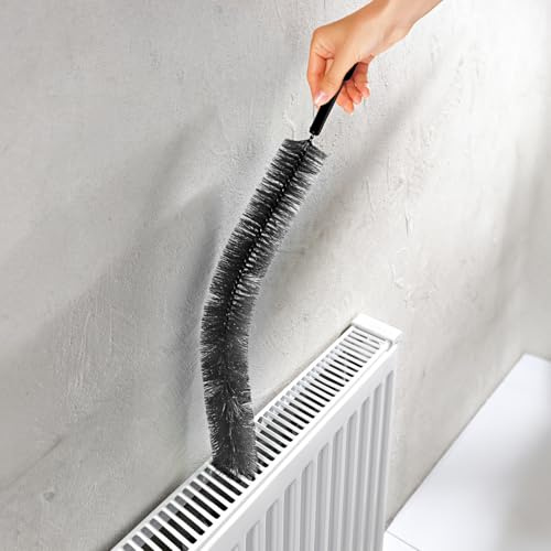3 PAGEN® Heizkörper-Bürste 70cm lang – effektive Reinigungsbürste für Heizkörper – Staublösend - effizienteres Heizen – Flexible Bürste für einfache Anwendung - schwarz