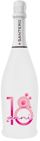 BRANDGIFT.IT Bottiglia Personalizzata Compleanno Santero 958 Spumante Extra Dry Perlage Floreale Bottiglie Personalizzate Anni Compiuti Ottimo Regalo Per Brindisi Originali (ROSA, 18 ANNI)