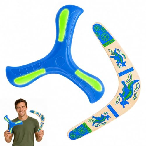 JazRvr 2 Stück Wurfspiel Set, Boomerang, Bumerang Mit Nachtleuchte, Zurückkehrender Boomerang, Outdoor Freizeitgerät, Passend Für Garten Und Feld Freizeitaktivitäten