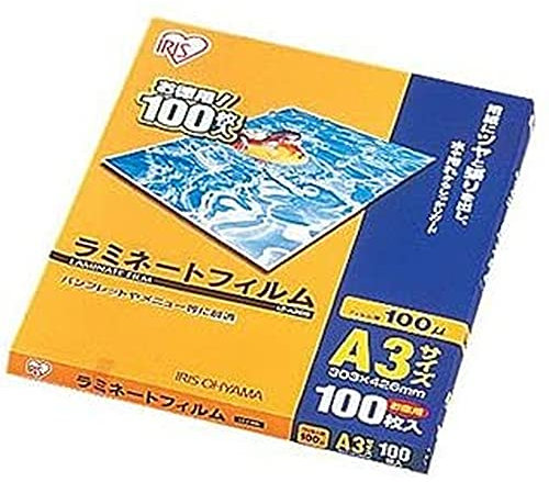 IRIS OHYAMA Laminate Film 100μm A3 Size 100 Sheets LZ-A3100