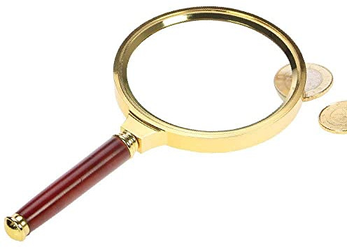 Stillupe Gold Edition, XL: Linsendurchmesser 85 mm, Vergrößerung 3-fach | Stilllupe Gold Edition XL, 3-fach, 85-mm-Linse zur geordneten Verwendung und Aufbewahrung; passend für Briefmarken, Münzen