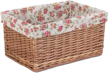 Red Hamper Large Double Steamed Garden Rose Willow Storage Baskets, Wicker, Brown, 42 x 22 x 30 cm