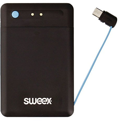 Sweex Set Powerbank con cavo Micro USB integrato e Ultra sottile QI, 2 x 2,500 mAh, SW500 0pb002u