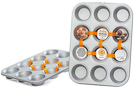 Decora 0062750 Teglia 12 Muffin In Acciaio Antiaderente Ø 7-35 X 26 X H 3 Cm