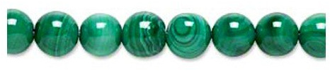 Green Malachite Grade A Plain Round Beads 6mm Pack of 8 - Perfect for Bracelets, Necklaces, and Earrings