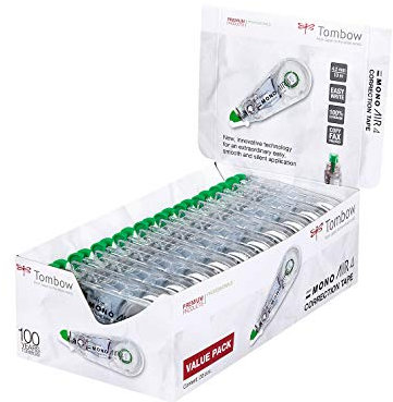 Tombow MONO air4 Korrekturroller, Vorteilspack 20 St., 4,2 mm x 10 m, für Rechts- und Linkshänder, Gehäuse aus 100% recyceltem Kunststoff [CT-CA4-20]