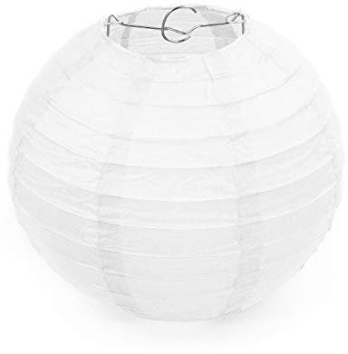 Oblique Unique® 3X Lampions Papierlaternen Kugel Lampenschirme rund Hochzeit Party Deko - Farbe wählbar - (Weiss)