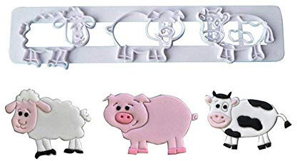 TrifyCore - Emporte-pièce en plastique à motif animaux de la ferme, blanc, taille unique