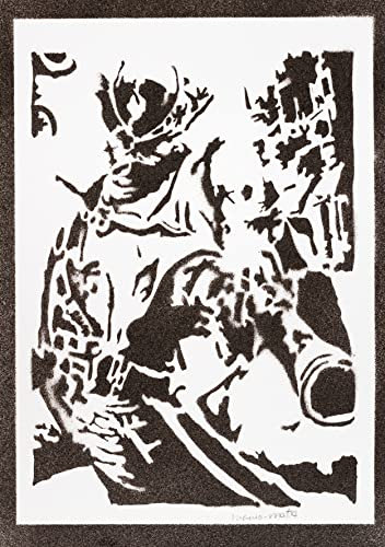 moreno-mata Echtes Handgemachtes Graffiti Blood... Gamer Aesthetic Poster & Kunstdrucke Bilder The Hunter Plakat Handmade Deko Wandbilder Wohnzimmer Wanddeko Geschenke für Männer und Frauen