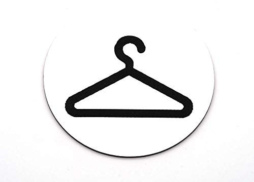 Garderobe - Türschild Sticker Hinweis-Schild | Rund 9,5cm | selbstklebend