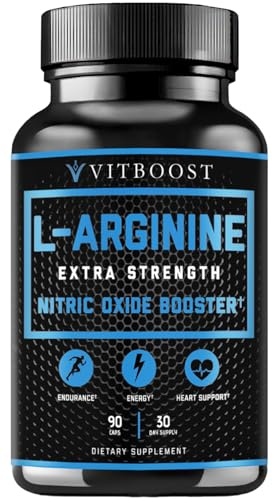 VITBOOST L Arginine Capsules with L-Citrulline 1500mg, 30 Days Supply, 90Ct