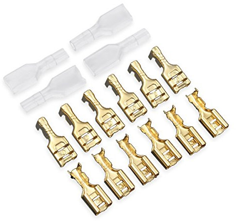 TuToy 100 Stücke Kupfer 6,3 Mm Weibliche Spaten Crimpverbinder 22-16Awg 0,5 Mm Dicke