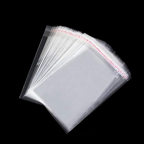 100 STK Selbstklebend Tütchen klein Flachbeutel transparent Beutel Gebäck Tüten Süßigkeiten Geschenk Verpackung für Kleidung und Textilien,10 * 18CM [15+3]