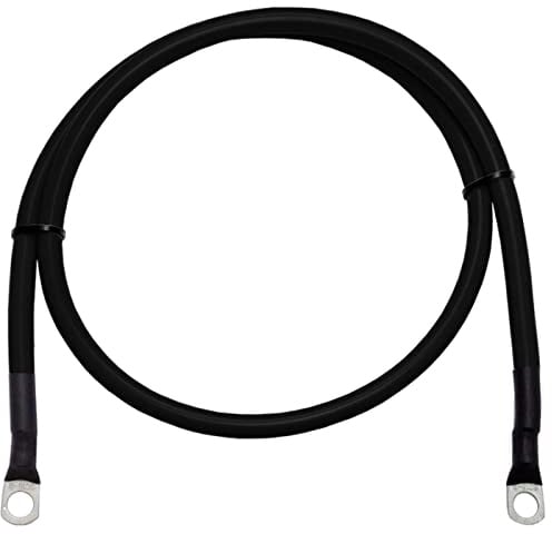 Lumonic 2,5m Cable de la batería 35mm² negro | 2 terminales de cable tubulares M8 preinstalados | Cobre sólido | FLY | -40…+85°C | Cubierta de PVC | Cable de tierra | Coche, vehículo de motor, autocar