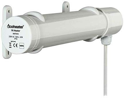 Hylite 1ft Tubular Heater Small Tuber Ecoheater IP55 Low Energy with 1m Cable