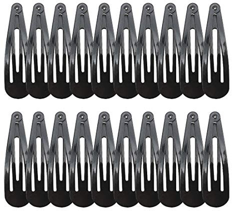 20 pezzi di colore nero 6,7 '' grandi dimensioni senza slittamento clip per capelli a scatto in metallo clip per capelli da donna mollette grandi