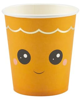 PARTYPRO 8 Gobelets en Carton Citrouille Sweety 200 ML - Orange - Taille Unique