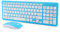 cigemay Ensemble de Clavier de Souris sans Fil, Combinaison de Clavier et de Souris Ultra-Mince Simple et élégante, Jeu de Bureau pour Ordinateur Portable PC Portable Micro récepteur 3 Vitesses(Bleu)