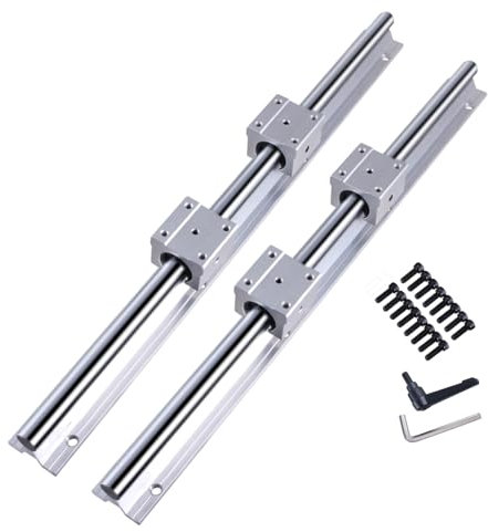 GooEquip Linearführung SBR16 1200mm 2 x Linearschienen und 4 x Lagerblöcke, Linearschienenlänge 1200 mm Linearschienen für Maschinen und automatisierte Geräte (SBR16-1200)