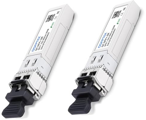 QSFPTEK 2Pack 10GBASE-SR SFP+ Modul 10G 850nm 300M DDM LC Port Multimode SFP+ Transceiver Kompatibel für Cisco SFP-10G-SR, Ubiquiti UF-MM-10G, Netgear, Mikrotik, D-Link, Supermicro, Linksys