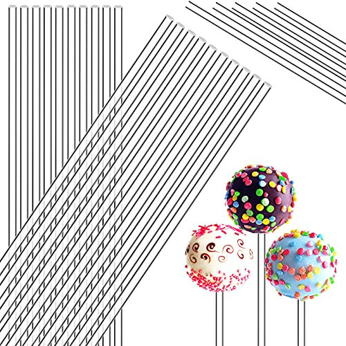 Zopeal 200 Pieces Acrylic Lollipop Sticks Cake Pops Candy Treat Sticks for Wedding Halloween Christmas Candy Cake Pops Toppers Chocolate Cookie Dessert(6 Inch,Clear)